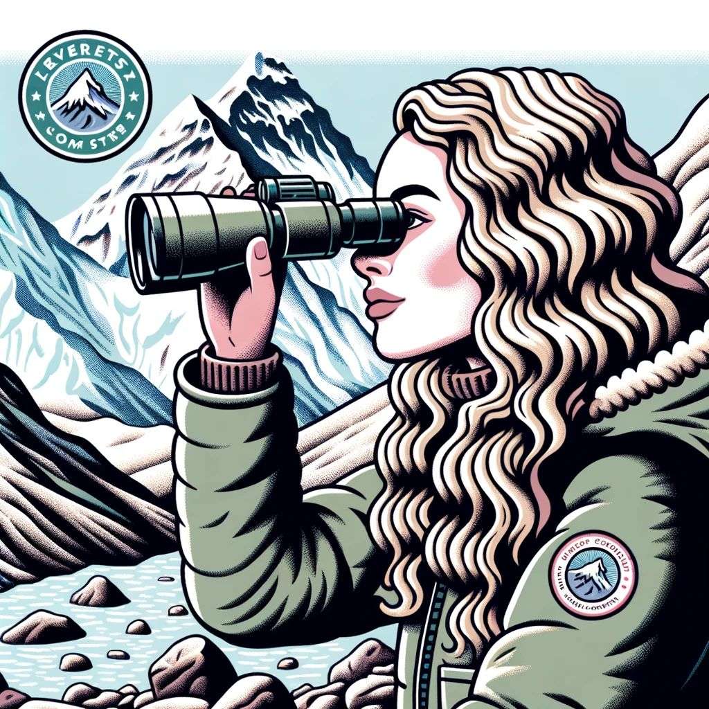 someone gazing at Mount Everest, brand mark